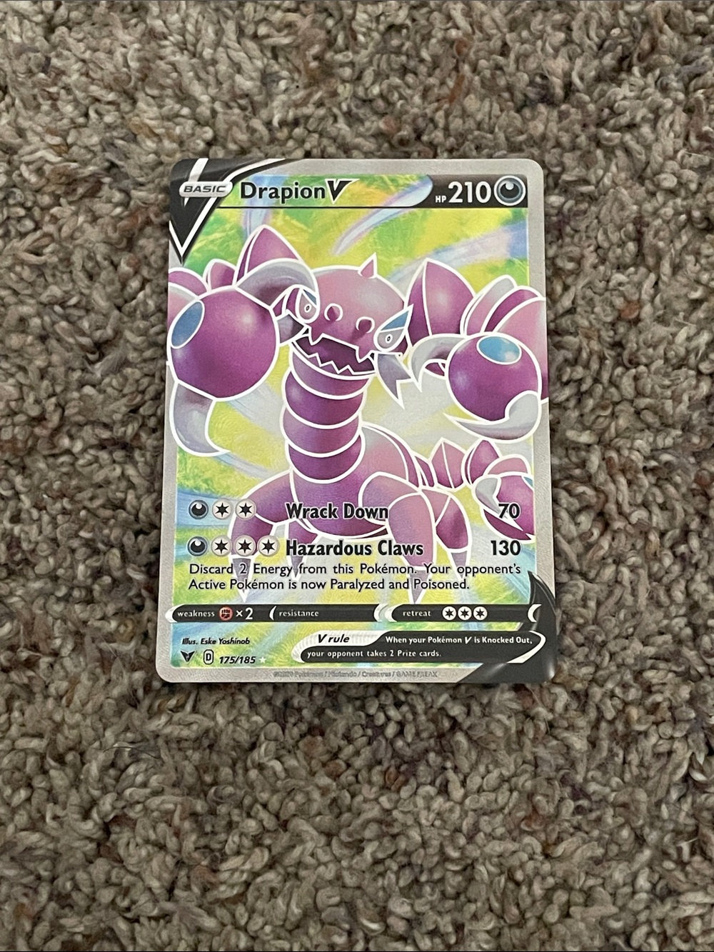 Drapion V Full Art Vivid Voltage Pokemon Card 175/185